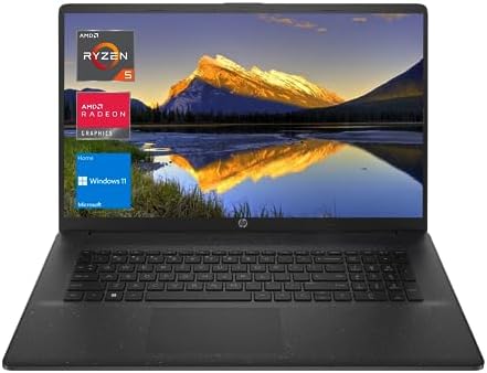 HP 2023 Newest 17 Laptop, 17.3″ FHD Display, AMD Ryzen 5 7530U Processor (Beat i7-1165G7), 32GB RAM, 2TB PCIe SSD, Webcam, HDMI, Wi-Fi 6, Bluetooth, Windows 11 Home, Black