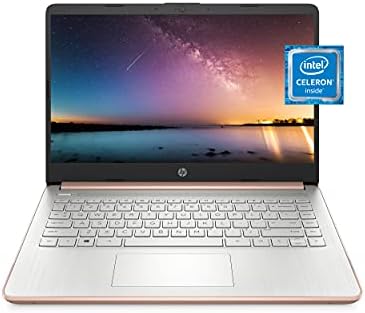 HP 14 Laptop, Intel Celeron N4020, 4 GB RAM, 64 GB Storage, 14-inch Micro-Edge HD Display, Windows 10 Home, Rose Gold (Renewed)