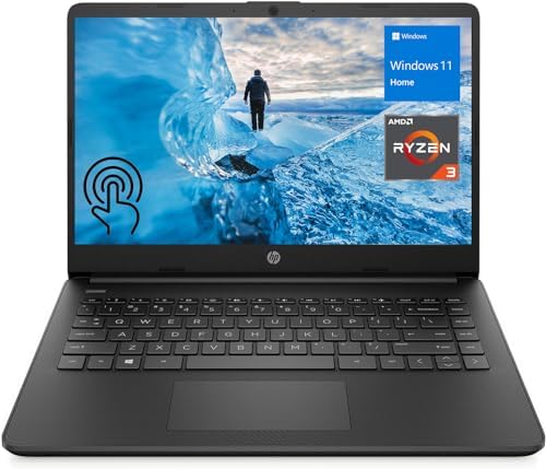 HP Essential 14 Laptop, 14″ HD Touchscreen, AMD Ryzen 3 5300U, 32GB RAM, 1TB SSD, Webcam, HDMI, Wi-Fi, Windows 11 Home, Black