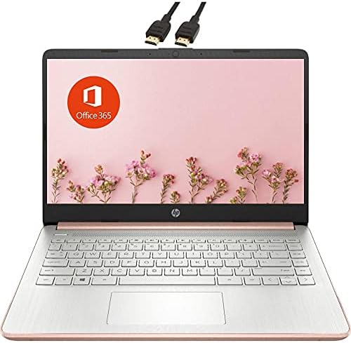 HP 2022 Newest Premium 14-inch HD Laptop| Intel Celeron N4020 to 2.8GHz 8GB RAM 128GB(64GB SSD+ 64GB Card)| Webcam Bluetooth HDMI USB-C Wi-Fi| Win 11 S with 1 Year MS 365| LIONEYE Bundle| Rose Gold