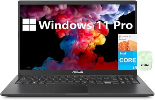 ASUS Vivobook 15.6 Inch FHD Business Laptop, Intel Core i5-1135G7, 20GB RAM, 1TB SSD, Windows 11 Pro, Office 365, Full Size Keyboard, HDMI, WiFi, Black, PCM