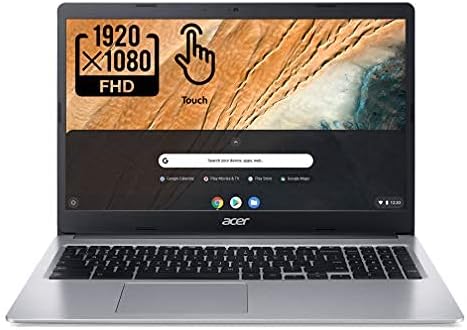 Acer 2022 Chromebook 315 15.6″ Full HD 1080p IPS Touchscreen Laptop PC, Intel Celeron N4020 Dual-Core Processor, 4GB DDR4 RAM, 64GB eMMC, Webcam, WiFi, 12 Hrs Battery Life, Chrome OS, Silver