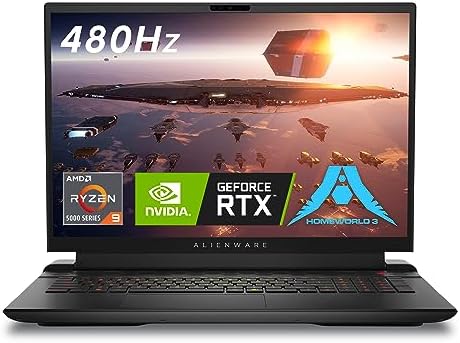 Alienware m18 AMD Gaming Laptop – 18-inch FHD+ (1920 x 1200) 480Hz 3ms Display, AMD Ryzen 9-7845HX, 32GB DDR5 RAM, 1TB SSD, NVIDIA GeForce RTX 4080 GDDR6, 1-Year Premium Support – Dark Metallic Moon