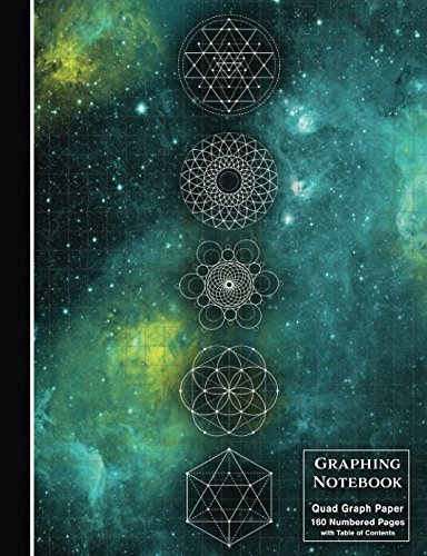 Graphing Notebook: Sacred Geometry Space Nebula Quad Rule Graph Paper – Composition Size Math Journal – 160 Numbered Pages with Table of Contents (Top Scholar)